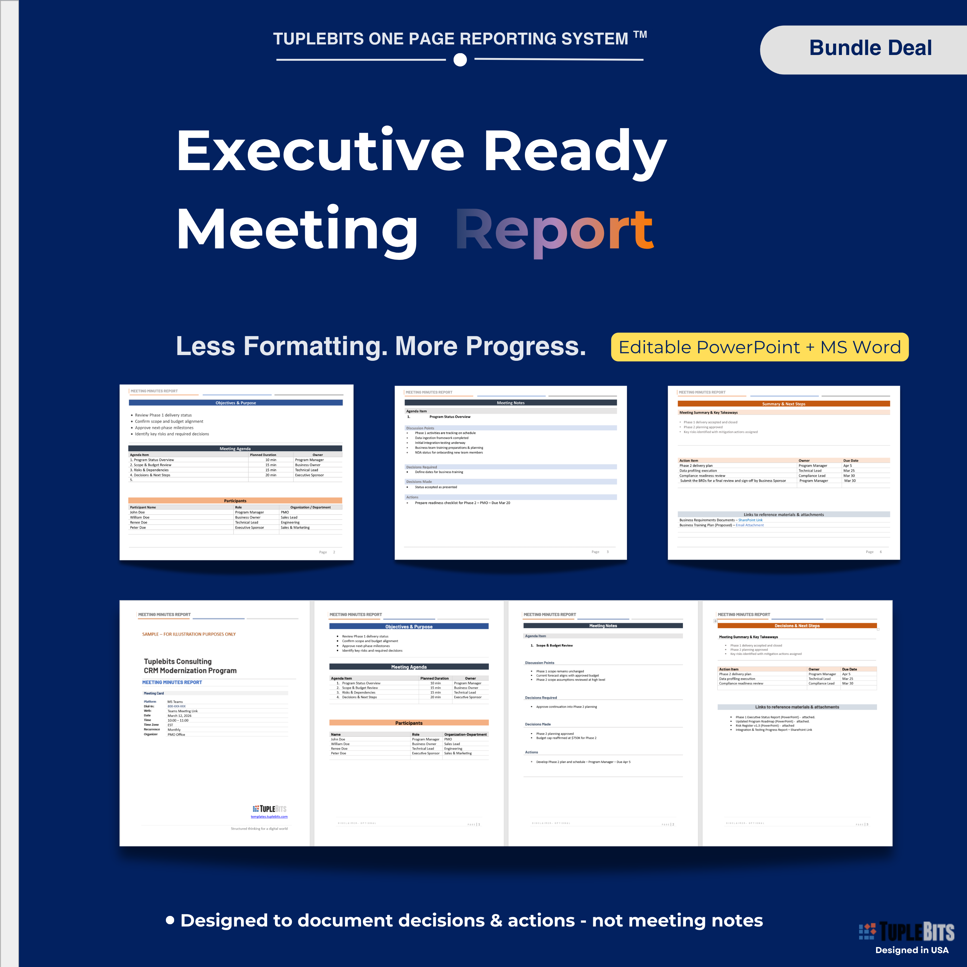 Executive Meeting Minutes template preview