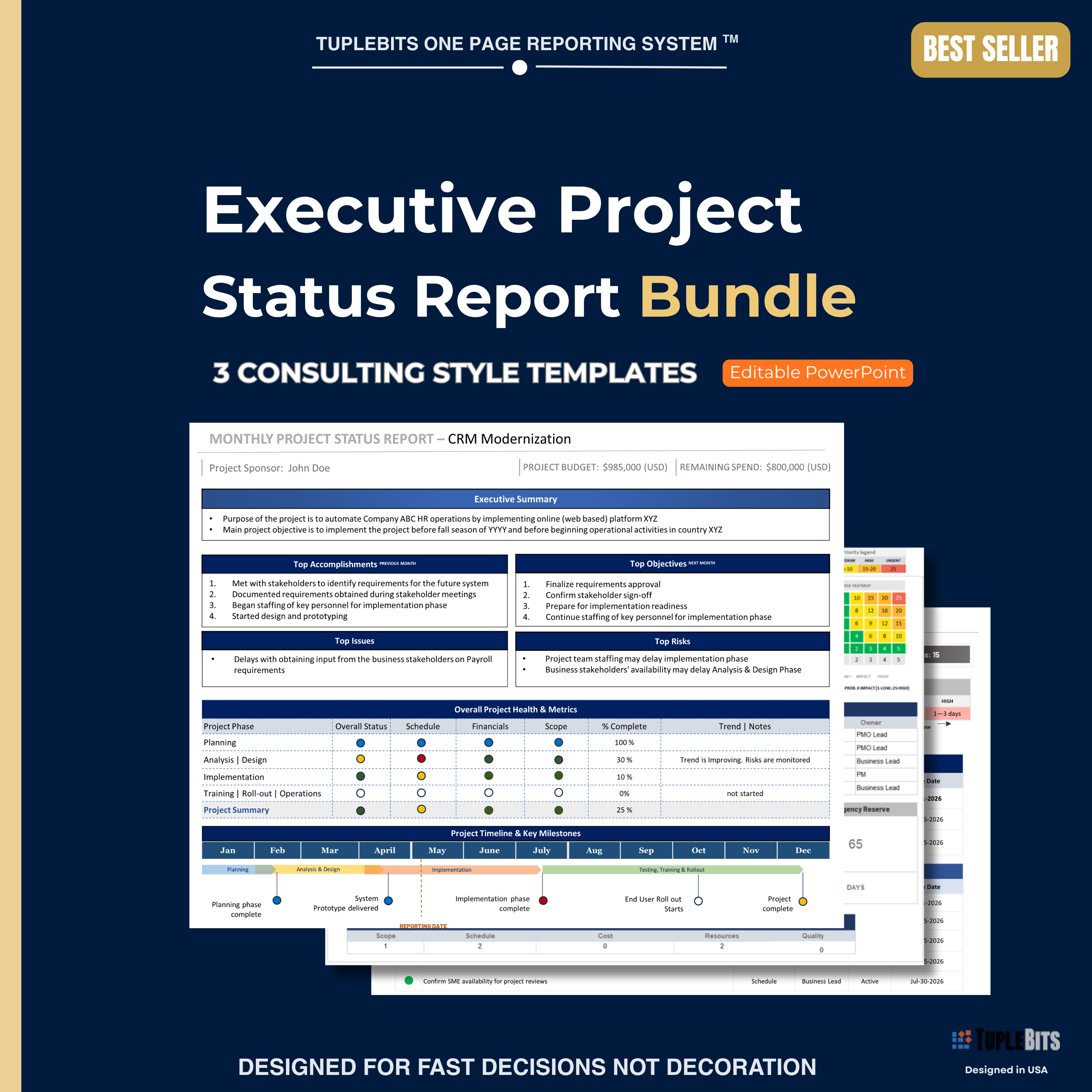 Executive Project Status Report Template thumbnail