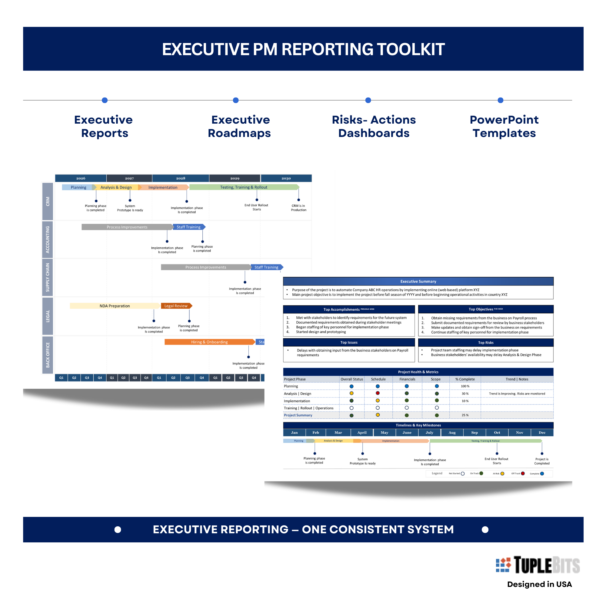 Executive PM Reporting Toolkit Template preview
