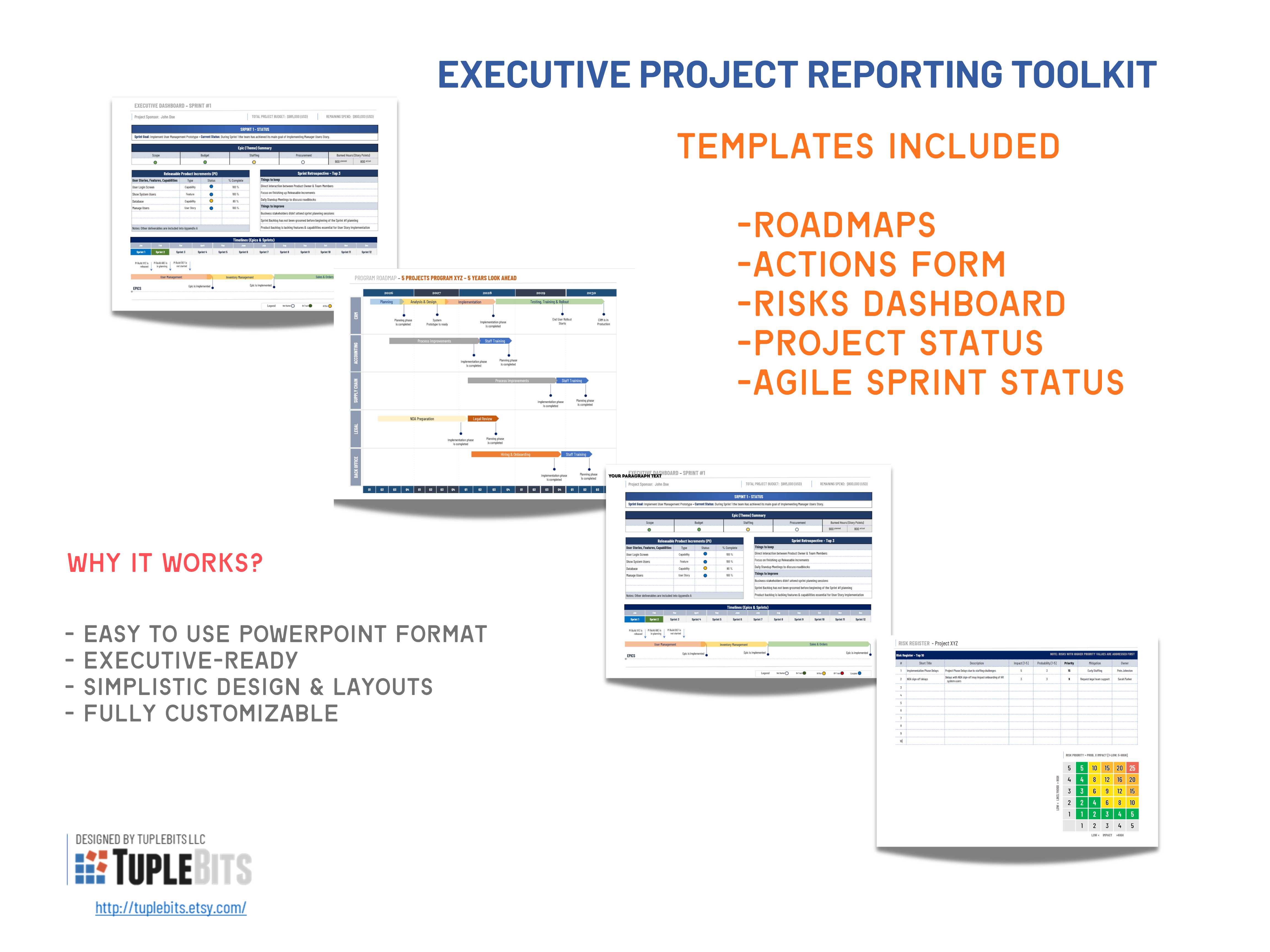 Executive PM Reporting Toolkit Template preview